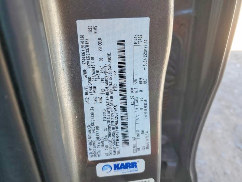 2021 Ford Ranger მანქანა იყიდება აუქციონზე, vin: 1FTER4FH0MLD67355, აუქციონის ნომერი: 55926226
