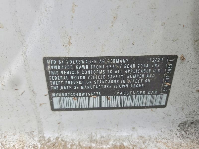 Продажа на аукционе авто 2022 Volkswagen Gti, vin: WVWN87CD4NW156875, номер лота: 58572716