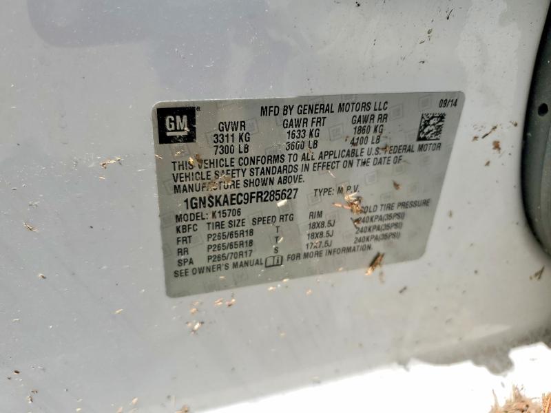 2015 Chevrolet Tahoe მანქანა იყიდება აუქციონზე, vin: 1GNSKAEC9FR285627, აუქციონის ნომერი: 56105236