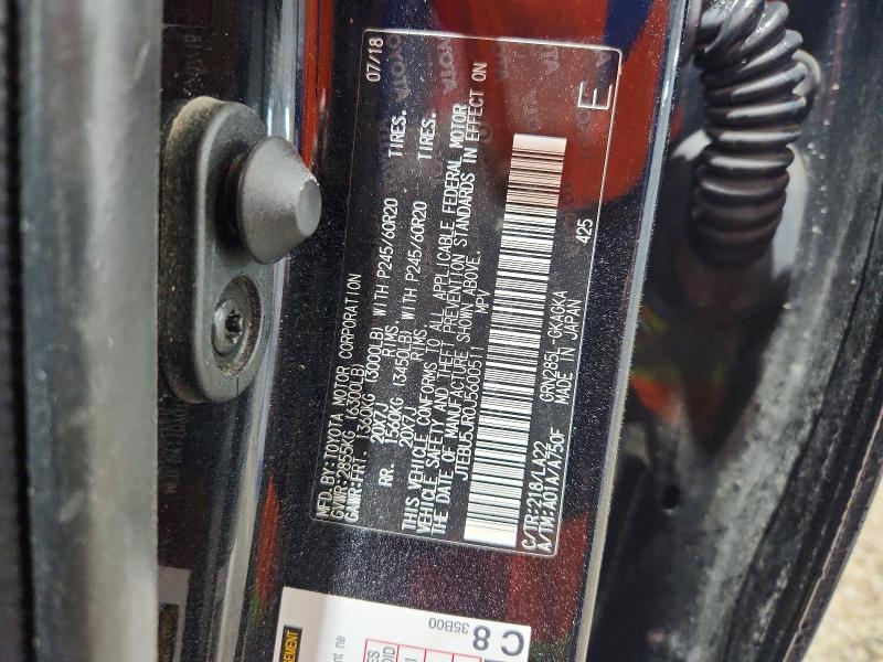 57857226 :رقم المزاد ، JTEBU5JR0J5600511 vin ، 2018 Toyota 4runner مزاد بيع