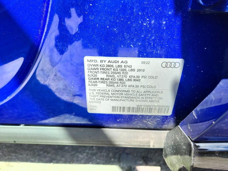 56796116 :رقم المزاد ، WA1C4AFY2P2036060 vin ، 2023 Audi Sq5 مزاد بيع