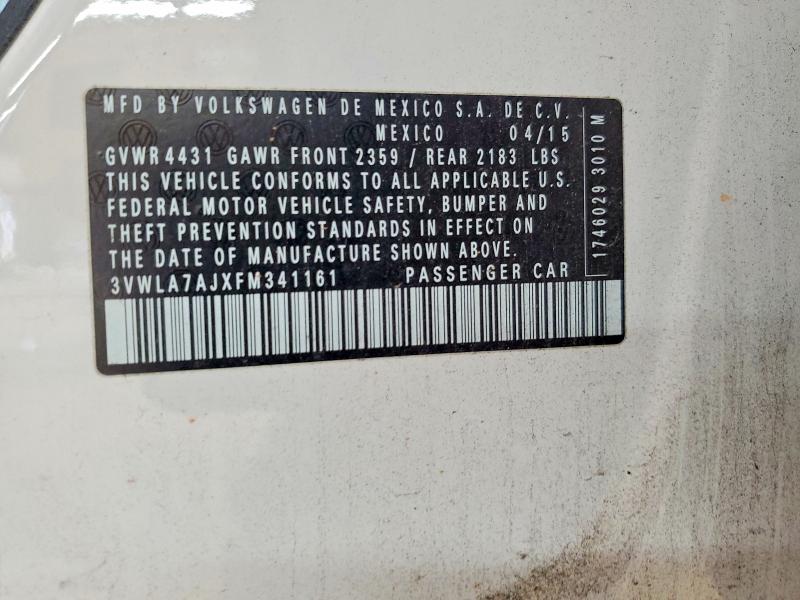 55776136 :رقم المزاد ، 3VWLA7AJXFM341161 vin ، 2015 Volkswagen Jetta مزاد بيع