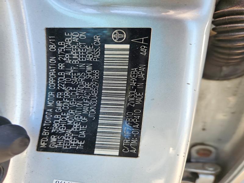 55913776 :رقم المزاد ، JTDKN3DU4B5297868 vin ، 2011 Toyota Prius مزاد بيع