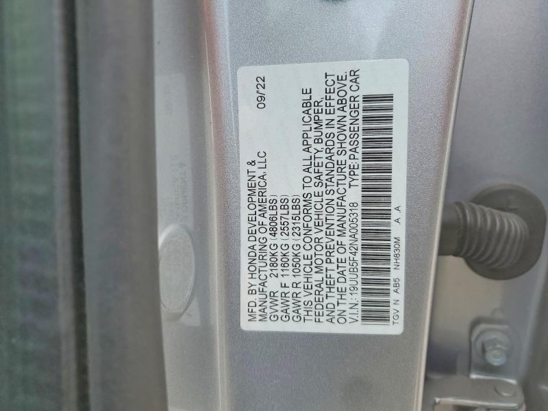 Продажа на аукционе авто 2022 Acura Tlx, vin: 19UUB5F42NA005318, номер лота: 58256936