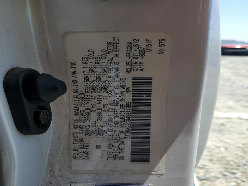 Продаж на аукціоні авто 2004 Toyota Sienna, vin: 5TDBA22C94S014989, номер лоту: 57079326
