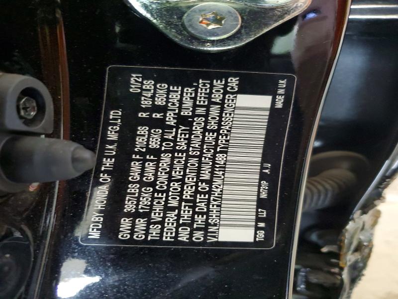 Продажа на аукционе авто 2021 Honda Civic, vin: SHHFK7H42MU411488, номер лота: 58159836