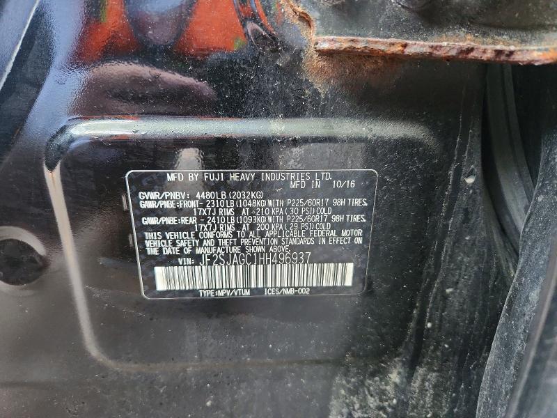 Продаж на аукціоні авто 2017 Subaru Forester, vin: JF2SJAGC1HH496937, номер лоту: 55841426