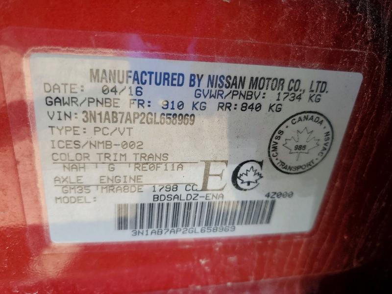 Продажа на аукционе авто 2016 Nissan Sentra, vin: 3N1AB7AP2GL658969, номер лота: 58586076