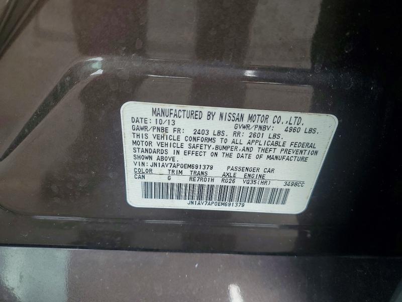 Продаж на аукціоні авто 2014 Infiniti Q50 Hybrid, vin: JN1AV7AP0EM691379, номер лоту: 57637896