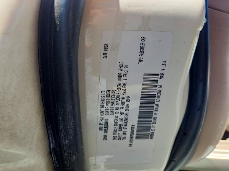 2004 Subaru Legacy მანქანა იყიდება აუქციონზე, vin: 4S3BH675647610018, აუქციონის ნომერი: 58027926