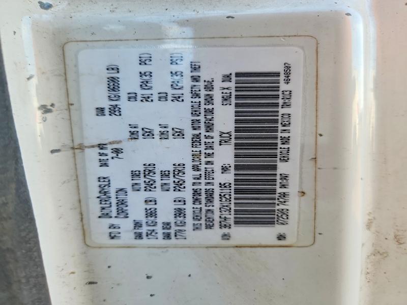 Aukcja sprzedaży 2001 Dodge Ram 1500, vin: 3B7HF13ZX1G251185, numer aukcji: 55727096