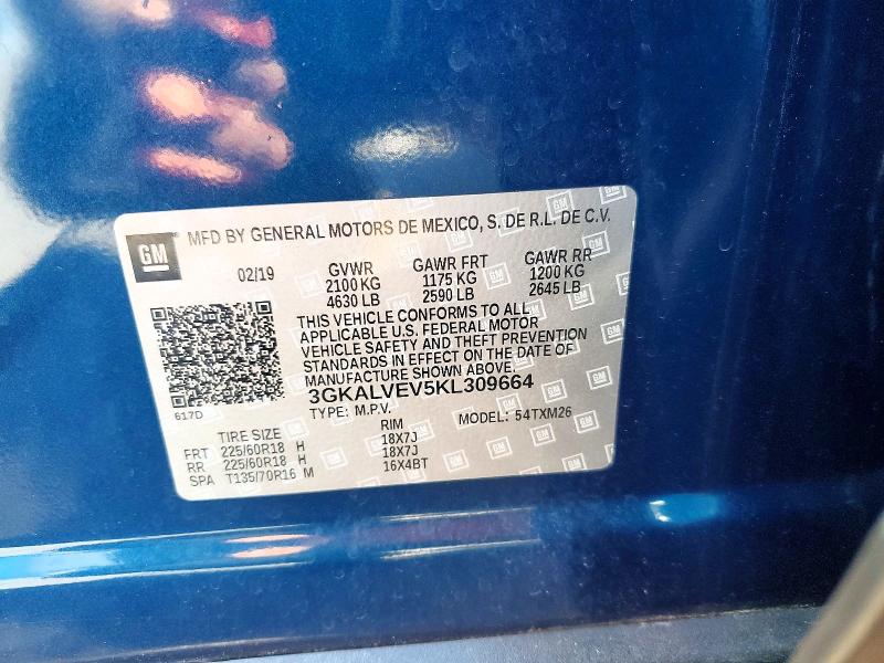 Aukcja sprzedaży 2019 Gmc Terrain, vin: 3GKALVEV5KL309664, numer aukcji: 58591886