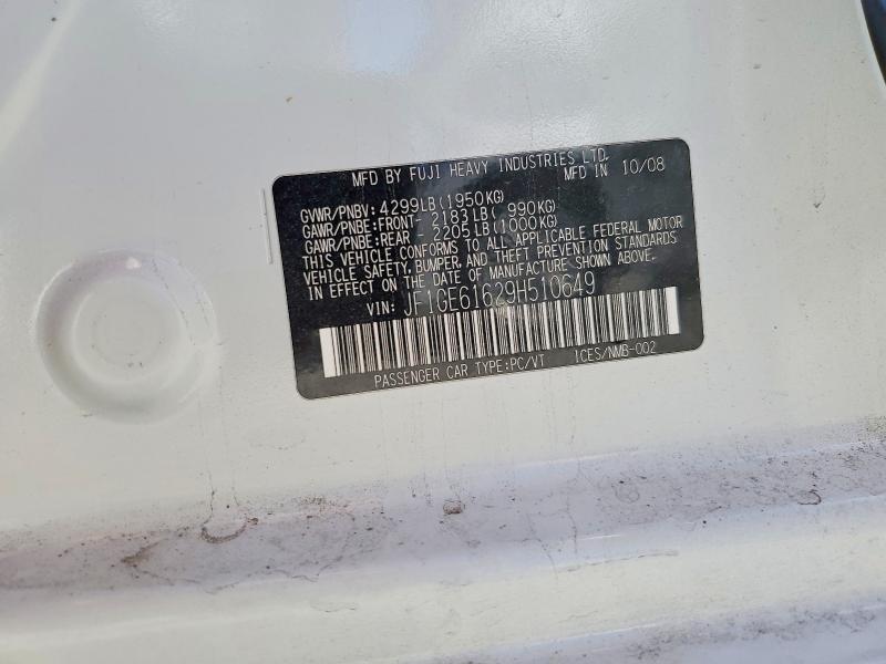 Продажа на аукционе авто 2009 Subaru Impreza, vin: JF1GE61629H510649, номер лота: 56817906