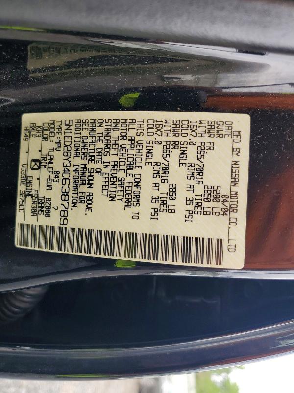 Aukcja sprzedaży 2004 Nissan Xterra, vin: 5N1ED28Y34C638789, numer aukcji: 58250726