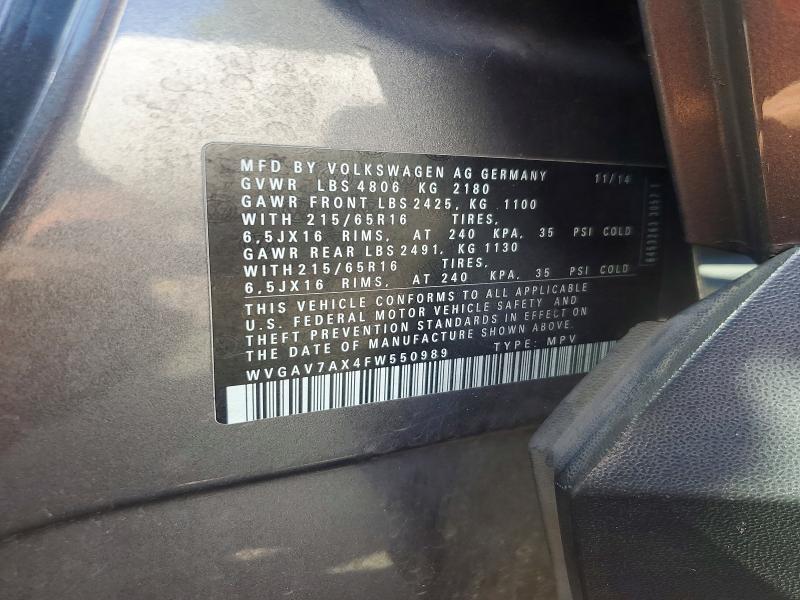 Aukcja sprzedaży 2015 Volkswagen Tiguan, vin: WVGAV7AX4FW550989, numer aukcji: 56494136