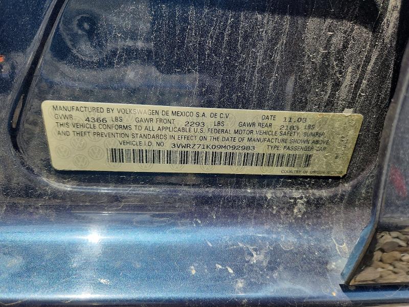 2009 Volkswagen Jetta მანქანა იყიდება აუქციონზე, vin: 3VWRZ71K09M092983, აუქციონის ნომერი: 58829446