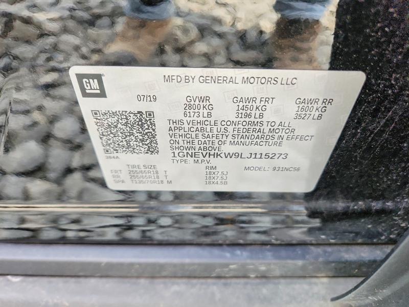 2020 Chevrolet Traverse მანქანა იყიდება აუქციონზე, vin: 1GNEVHKW9LJ115273, აუქციონის ნომერი: 57669326