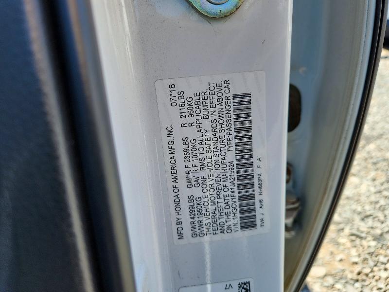 57628716 :رقم المزاد ، 1HGCV1F41JA213924 vin ، 2018 Honda Accord مزاد بيع