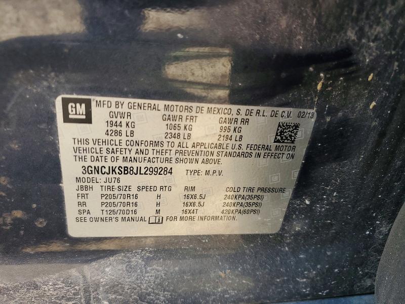 59243296 :رقم المزاد ، 3GNCJKSB8JL299284 vin ، 2018 Chevrolet Trax مزاد بيع