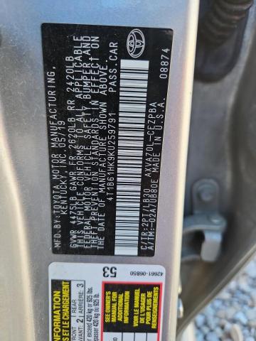 2019 Toyota Camry მანქანა იყიდება აუქციონზე, vin: 4T1B61HK9KU259791, აუქციონის ნომერი: 56109566