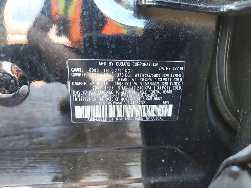 Aukcja sprzedaży 2020 Subaru Ascent, vin: 4S4WMARD3L3405732, numer aukcji: 58504396
