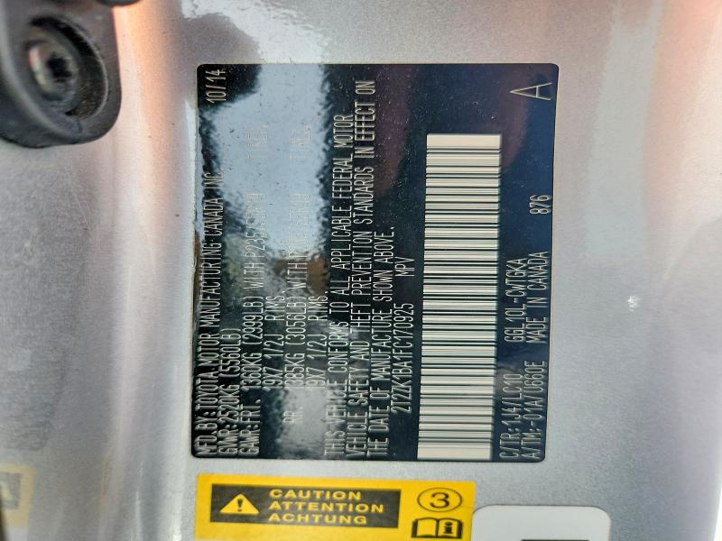 Aukcja sprzedaży 2015 Lexus Rx, vin: 2T2ZK1BA1FC170925, numer aukcji: 58625326