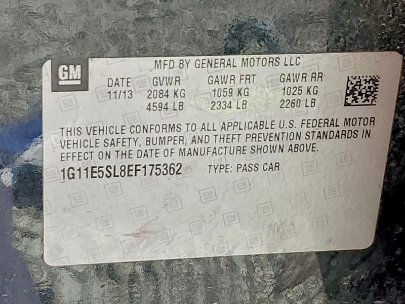 55990366 :رقم المزاد ، 1G11E5SL8EF175362 vin ، 2014 Chevrolet Malibu مزاد بيع