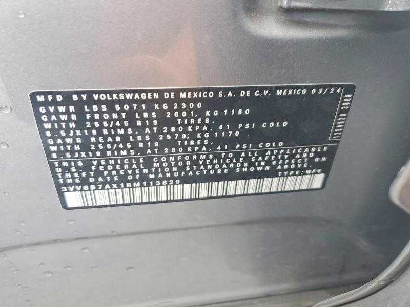 Продажа на аукционе авто 2024 Volkswagen Tiguan, vin: 3VV8B7AX1RM113839, номер лота: 58021966