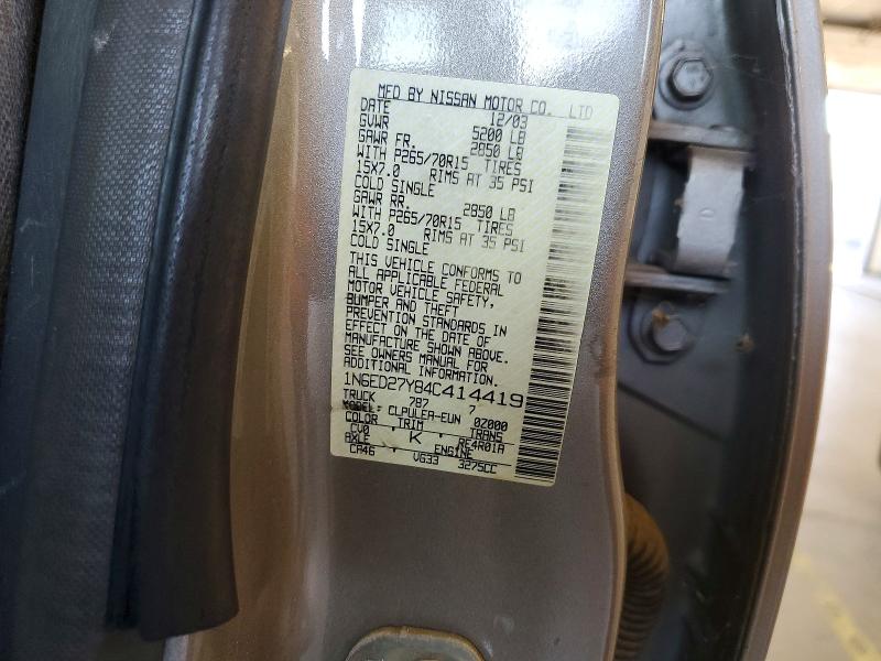 Продажа на аукционе авто 2004 Nissan Frontier, vin: 1N6ED27Y84C414419, номер лота: 57724066