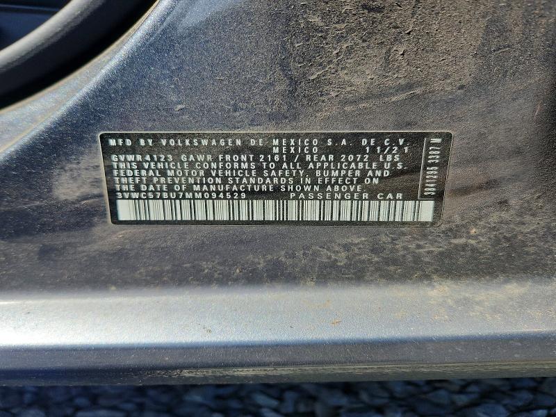 Продажа на аукционе авто 2021 Volkswagen Jetta, vin: 3VWC57BU7MM094529, номер лота: 56863306