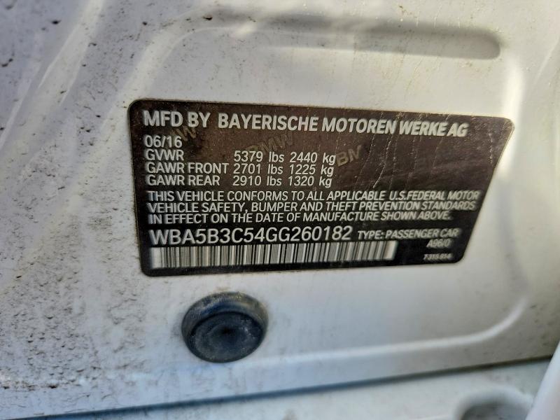 56355016 :رقم المزاد ، WBA5B3C54GG260182 vin ، 2016 Bmw 535 مزاد بيع