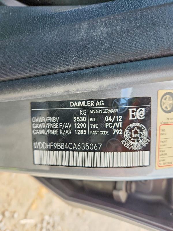 Aukcja sprzedaży 2012 Mercedes-benz E, vin: WDDHF9BB4CA635067, numer aukcji: 57826886