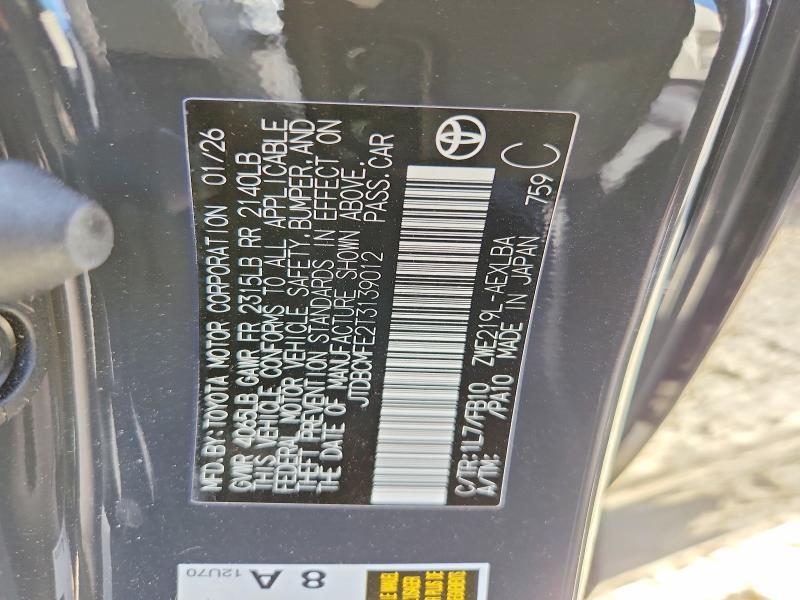 57716076 :رقم المزاد ، JTDBCMFE2T3139012 vin ، 2026 Toyota Corolla Hybrid مزاد بيع