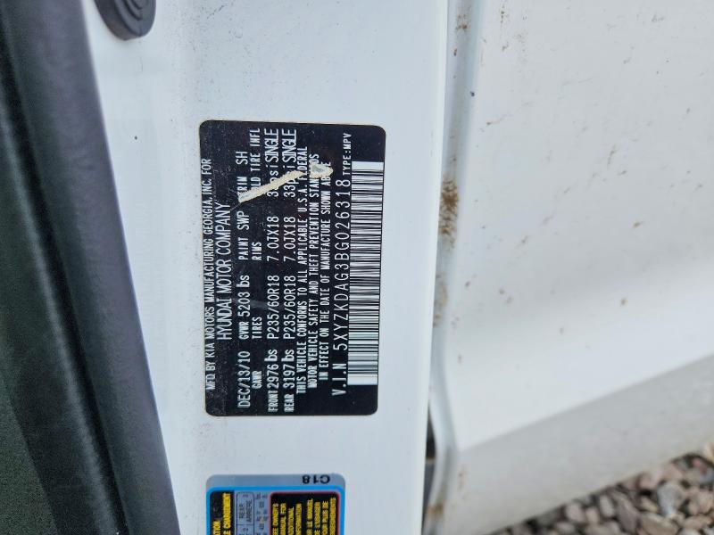 Aukcja sprzedaży 2011 Hyundai Santa Fe, vin: 5XYZKDAG3BG026318, numer aukcji: 56819946