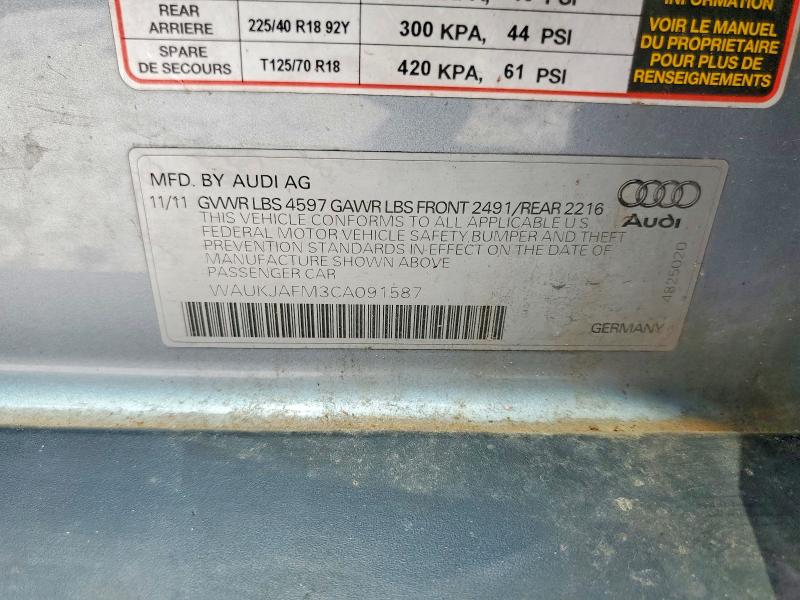 Aukcja sprzedaży 2012 Audi A3, vin: WAUKJAFM3CA091587, numer aukcji: 55955376