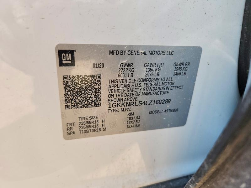 Продажа на аукционе авто 2020 Gmc Acadia, vin: 1GKKNRLS4LZ169289, номер лота: 55137296
