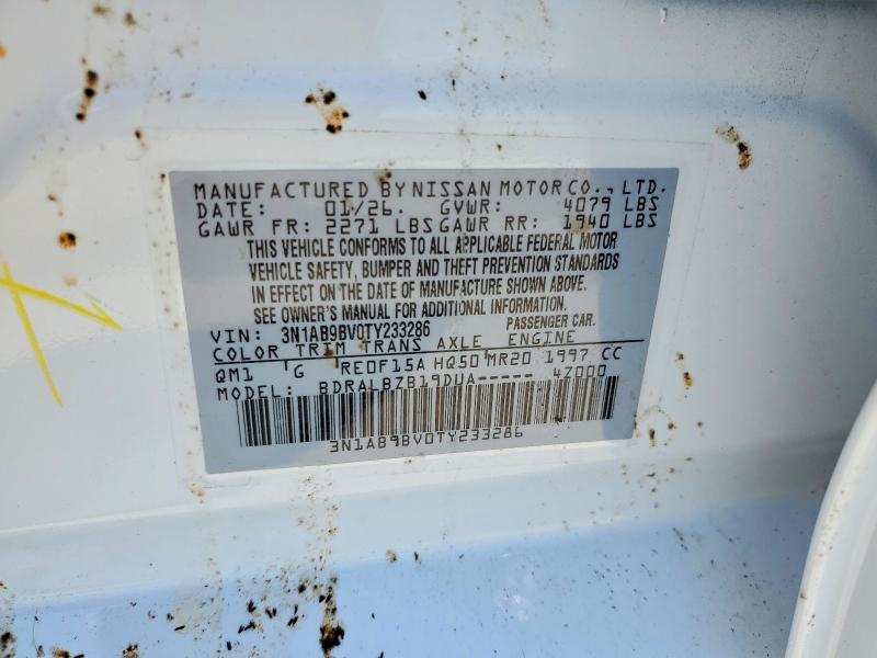2026 Nissan Sentra მანქანა იყიდება აუქციონზე, vin: 3N1AB9BV0TY233286, აუქციონის ნომერი: 56052586