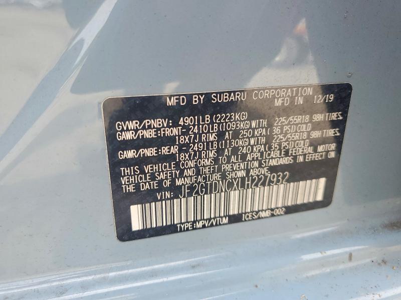 Продажа на аукционе авто 2020 Subaru Crosstrek, vin: JF2GTDNCXLH227932, номер лота: 56784626