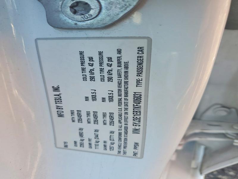Продажа на аукционе авто 2019 Tesla Model 3, vin: 5YJ3E1EB7KF406831, номер лота: 58911816