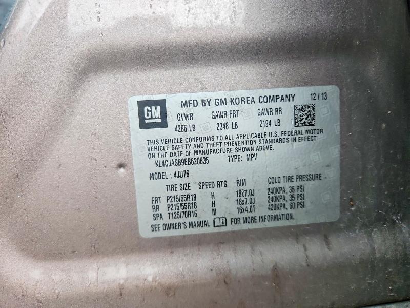 2014 Buick Encore მანქანა იყიდება აუქციონზე, vin: KL4CJASB9EB620835, აუქციონის ნომერი: 56316076