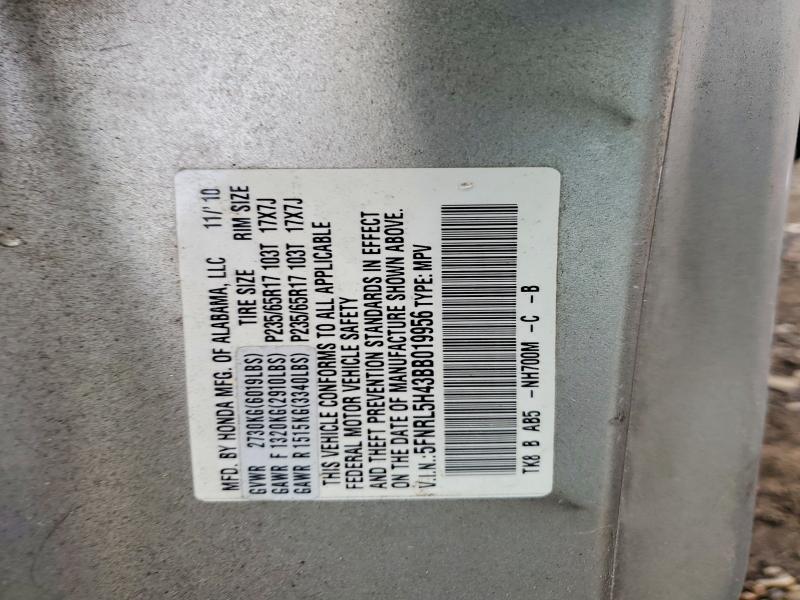 Aukcja sprzedaży 2011 Honda Odyssey, vin: 5FNRL5H43BB019956, numer aukcji: 56636226