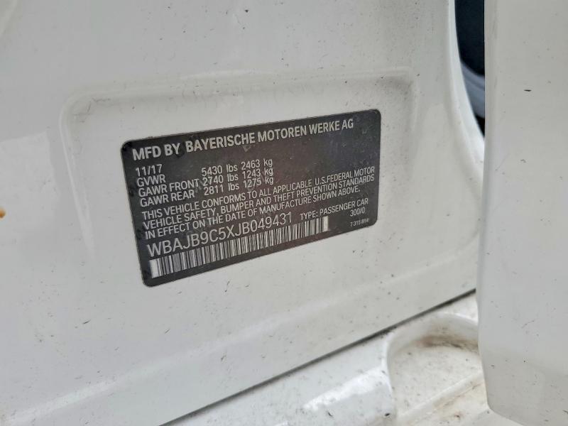 2018 Bmw M550xi მანქანა იყიდება აუქციონზე, vin: WBAJB9C5XJB049431, აუქციონის ნომერი: 56735326