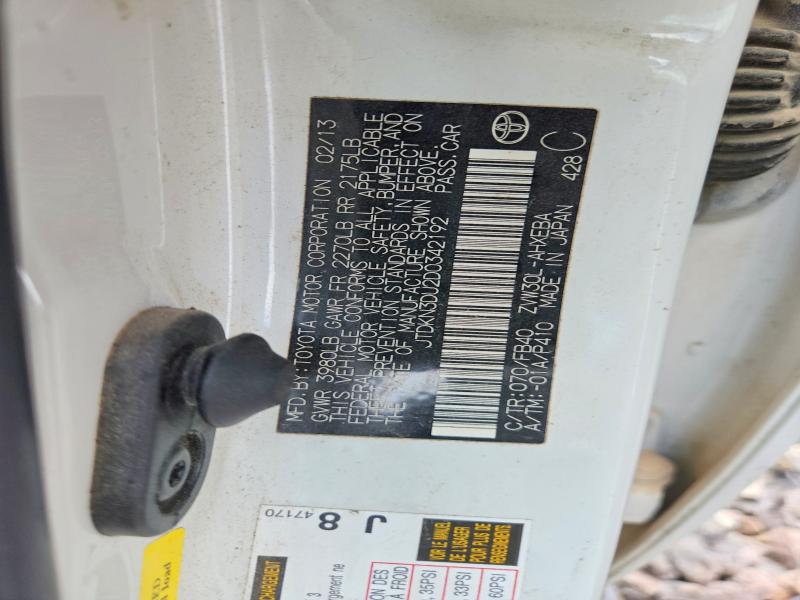 55668356 :رقم المزاد ، JTDKN3DU2D0342192 vin ، 2013 Toyota Prius مزاد بيع
