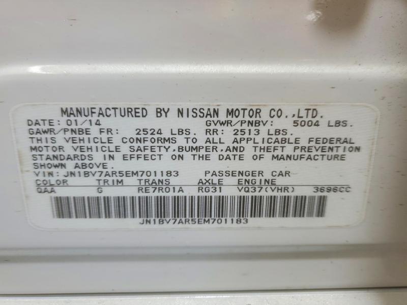 Aukcja sprzedaży 2014 Infiniti Q50, vin: JN1BV7AR5EM701183, numer aukcji: 55548416