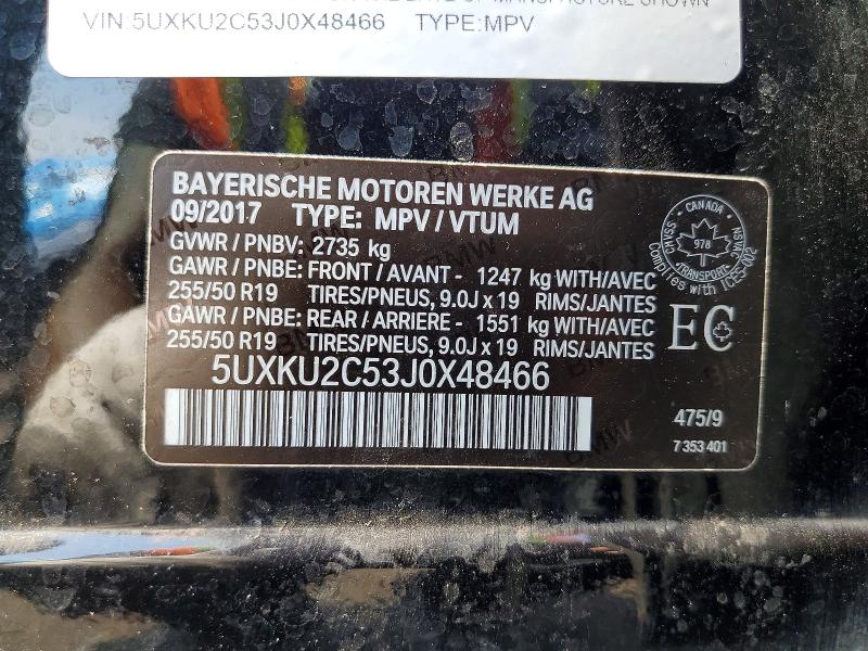 Продаж на аукціоні авто 2018 Bmw X6, vin: 5UXKU2C53J0X48466, номер лоту: 56485276