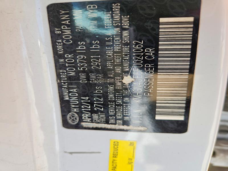 2015 Hyundai Genesis მანქანა იყიდება აუქციონზე, vin: KMHGN4JE6FU021062, აუქციონის ნომერი: 57454826