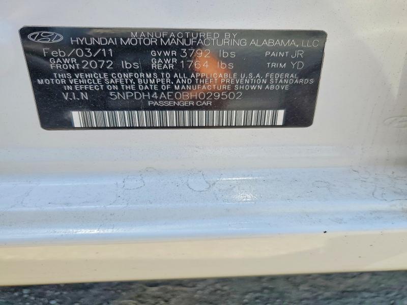 57064506 :رقم المزاد ، 5NPDH4AE0BH029502 vin ، 2011 Hyundai Elantra مزاد بيع
