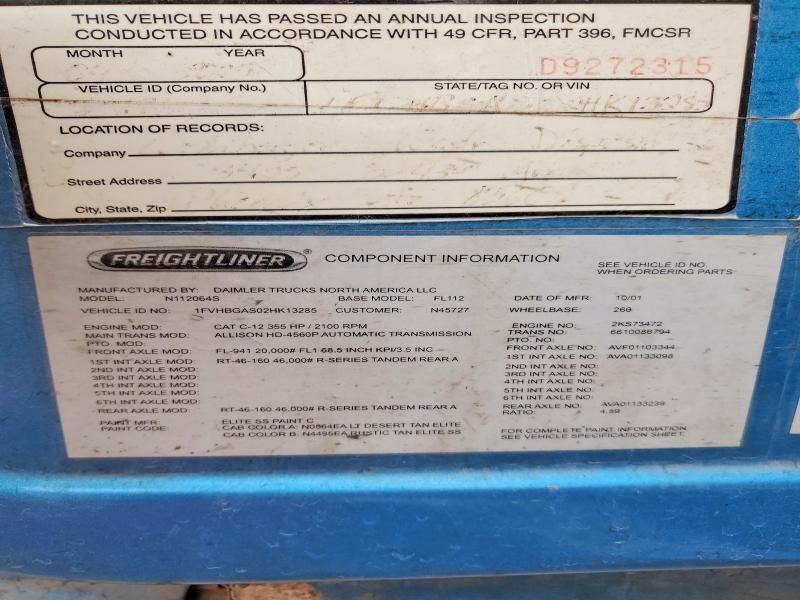 Aukcja sprzedaży 2002 Freightliner Fl112, vin: 1FVHBGAS02HK13285, numer aukcji: 57102586