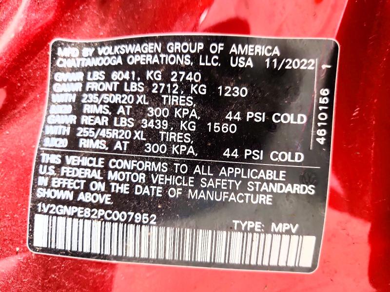 55886956 :رقم المزاد ، 1V2GNPE82PC007952 vin ، 2023 Volkswagen Id.4 مزاد بيع