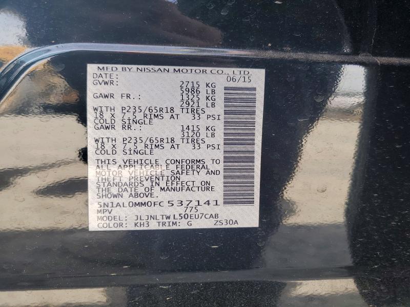 Продаж на аукціоні авто 2015 Infiniti Qx60, vin: 5N1AL0MM0FC537141, номер лоту: 57058706